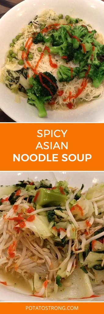 Spicy Asian noodle soup vegan no oil