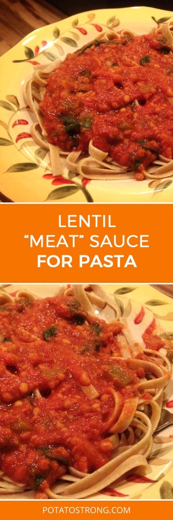 Lentil 'meat' sauce vegan no oil