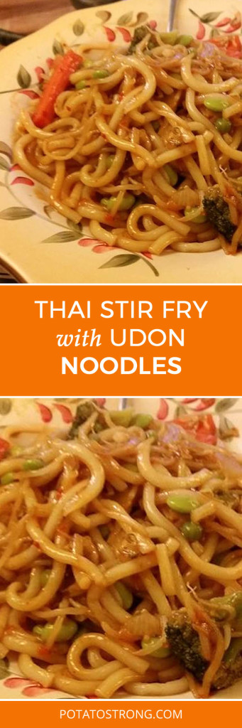 Thai stir fry udon noodles vegan no oil